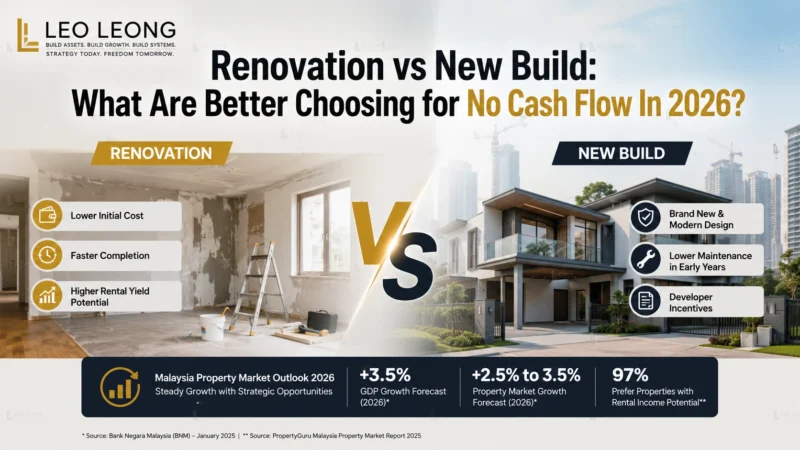 Renovation project beside a newly built house in Malaysia for a cost and cash-flow comparison